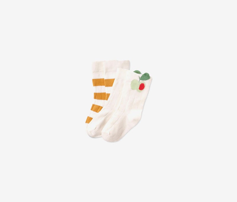 Tchibo 2 Pairs of Large Baby Knee Socks, White  - Image 1