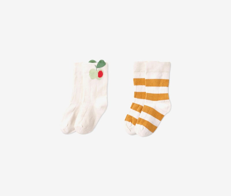 Tchibo 2 Pairs of Large Baby Knee Socks, White  - Image 2