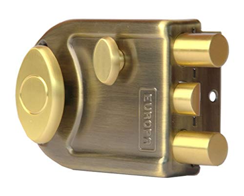 Europa Smart Key Main Door Dead Bolt Cylindrical Key Lock with 3 Bolts (Antique Brass) - Image 2