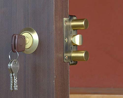 Europa Smart Key Main Door Dead Bolt Cylindrical Key Lock with 3 Bolts (Antique Brass) - Image 3