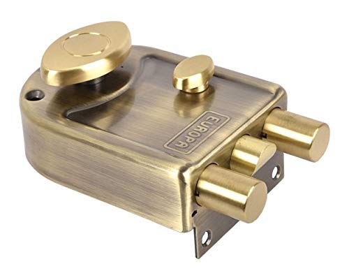 Europa Smart Key Main Door Dead Bolt Cylindrical Key Lock with 3 Bolts (Antique Brass) - Image 1