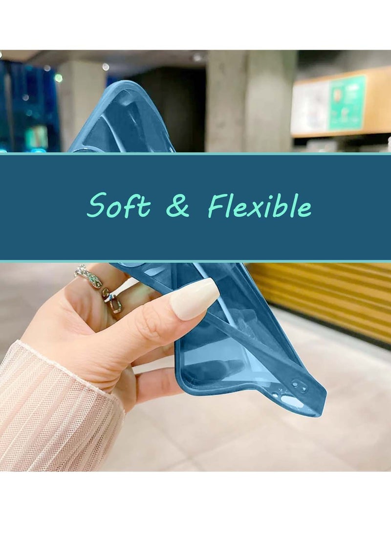 دبليو تيك Honor X6b 4G 2024 غطاء خلفي ناعم وشفاف من مادة البولي يوريثان الحراري والسيليكون فائق النحافة أنيق مطلي بالكهرباء وحدود الكاميرا باللون الأزرق - Image 5