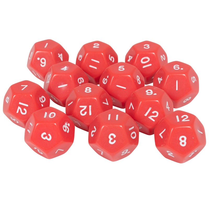 LEARNING ADVANTAGE Polyhedra Dice - 12 Sides - Set of 12 - Hands-on Math Manipulative - Teach Numeracy - Math Games for Kids - Image 1