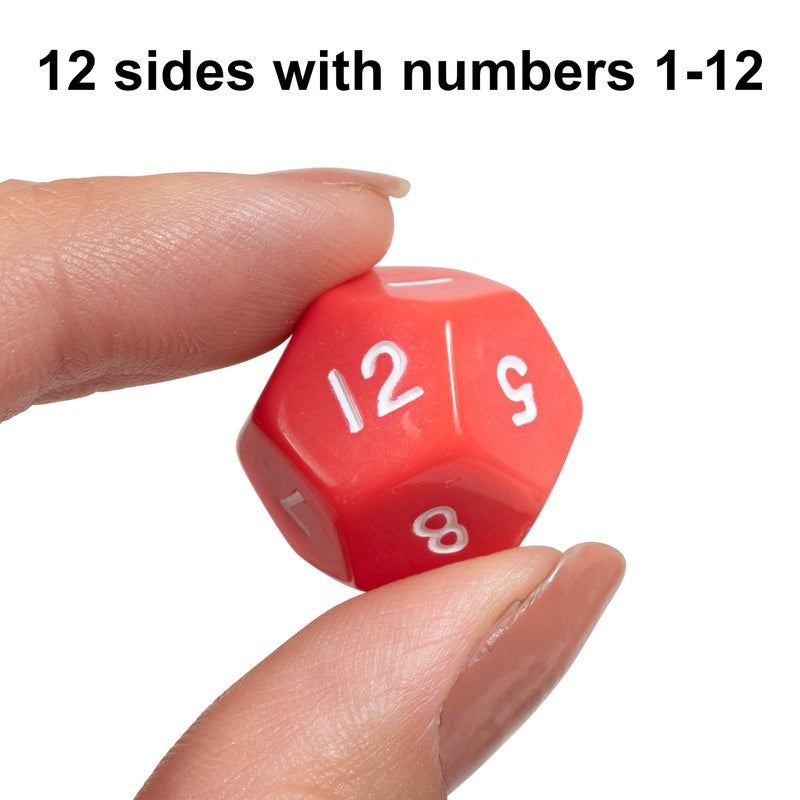 LEARNING ADVANTAGE Polyhedra Dice - 12 Sides - Set of 12 - Hands-on Math Manipulative - Teach Numeracy - Math Games for Kids - Image 2