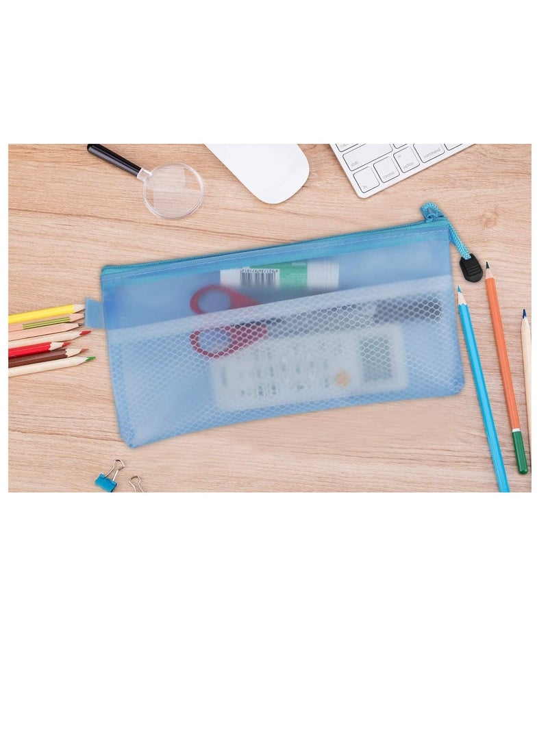 A6 Plastic File Pouch – Green Color, Transparent Mesh Design, Secure Zipper Closure, Multi-Purpose for Storage and Organization - Image 4