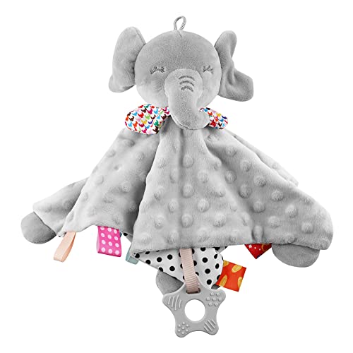 Numyawl Elephant Baby Lovey for Unisex Newborn Baby Security Blanket for Boys and Girls,Soft Lovie Baby Gifts Multi-Purpose Stuff Snuggle Toy,Elephant Stuffed Animal Grey - Image 1