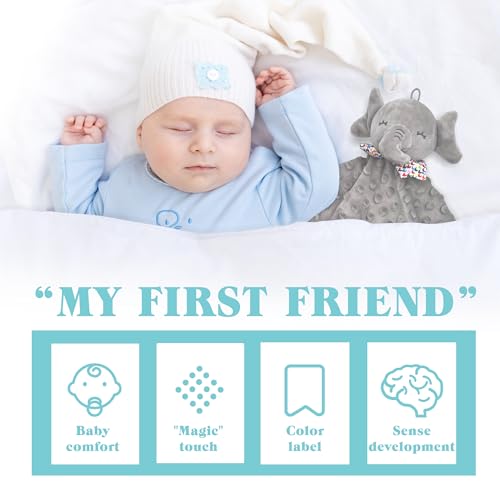 Numyawl Elephant Baby Lovey for Unisex Newborn Baby Security Blanket for Boys and Girls,Soft Lovie Baby Gifts Multi-Purpose Stuff Snuggle Toy,Elephant Stuffed Animal Grey - Image 3