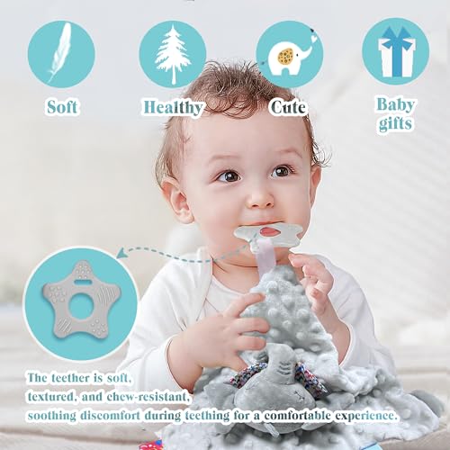 Numyawl Elephant Baby Lovey for Unisex Newborn Baby Security Blanket for Boys and Girls,Soft Lovie Baby Gifts Multi-Purpose Stuff Snuggle Toy,Elephant Stuffed Animal Grey - Image 5