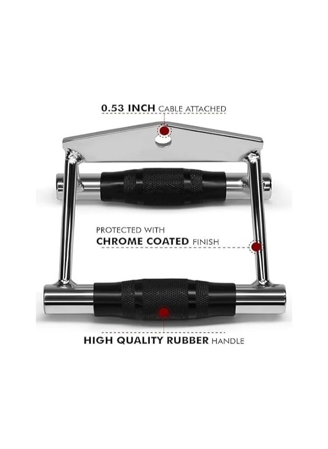 Generic Pull Down Cable Machine Attachment - Cable Machine Accessoriess for Home Gym with Multi Option: V-Handle,(Double D Handle), Tricep Rope, V-Shaped Bar, Curl Bar and Rotating Bar  - Image 2