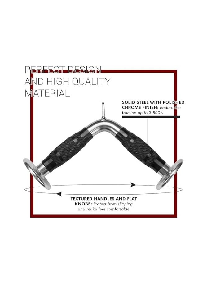 Generic Pull Down Cable Machine Attachment - Cable Machine Accessoriess for Home Gym with Multi Option: V-Handle,(Double D Handle), Tricep Rope, V-Shaped Bar, Curl Bar and Rotating Bar  - Image 4