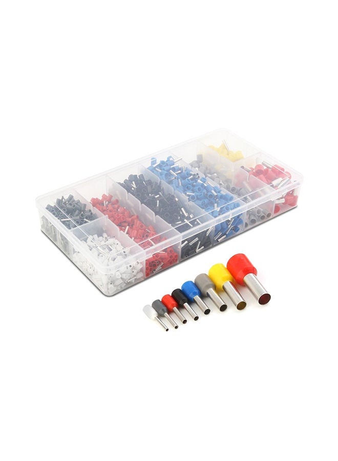 NIBEMINENT 1200-Piece Crimping Wire Cable Tube Crimp Terminal Connector Set multicolour 21.00X3.10X12.00centimeter - Image 1