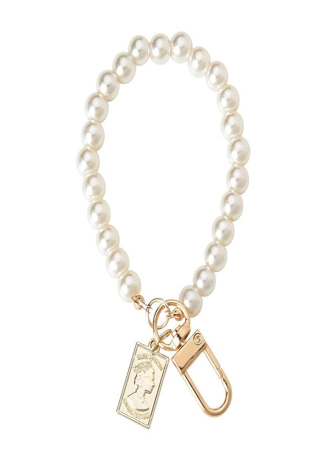 YangQian حافظة هاتف مع سلاسل مفاتيح وزخارف أكياس وإكسسوارات سوار خرز لؤلؤي مع حزام معصم وسلسلة مفاتيح للنساء والفتيات، قلادة حقيبة مع حبل خرز للمفاتيح وسلسلة الهاتف المحمول وحزام المعصم - Image 1