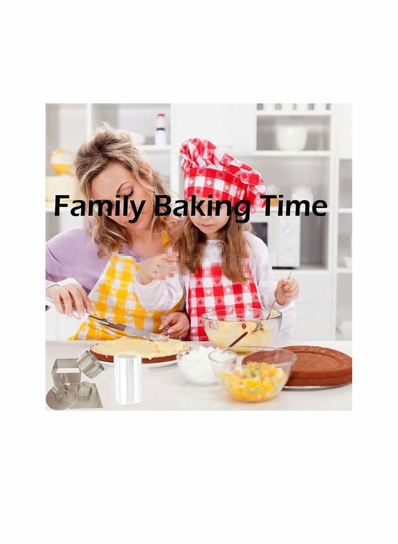 Excefore 9 Pieces Of 3.15 Inch Food Display Ring, Stainless Steel Round Square Cake Ring Mold, With 3 Inch Cake Ring, With Cooking Press, For Baking Cakes And Pastries - Image 2