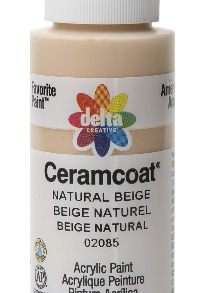 Delta Creative Ceramcoat Acrylic Paint, Natural Beige, 2 oz Bottle - Image 1