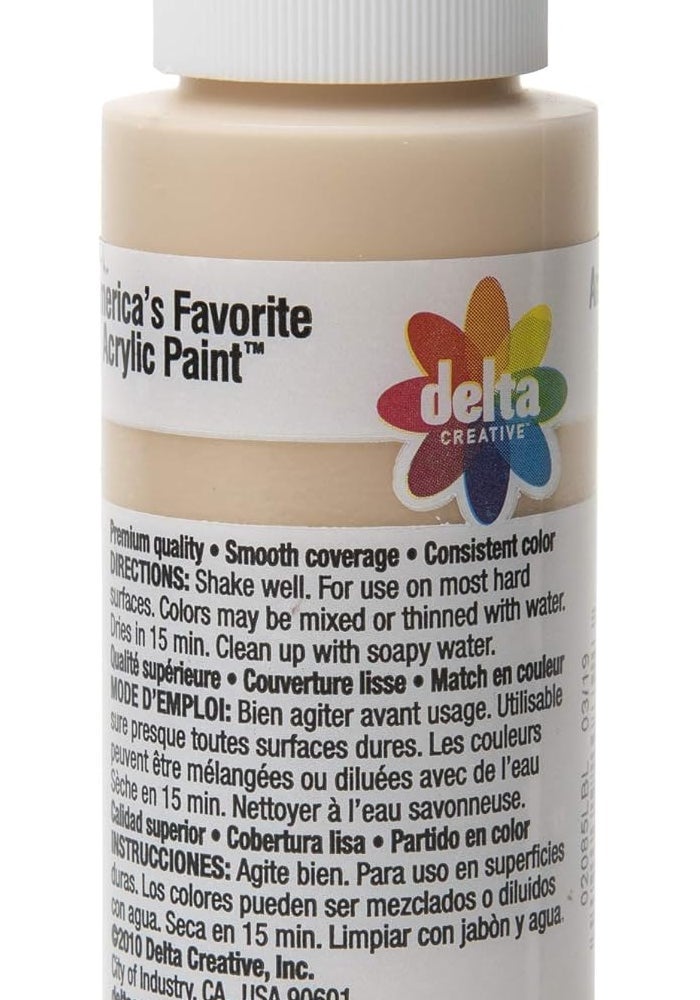 Delta Creative Ceramcoat Acrylic Paint, Natural Beige, 2 oz Bottle - Image 2