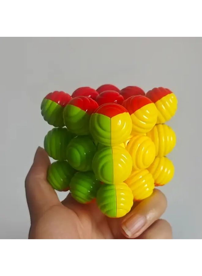 مكعب يوجي 3×3 كرة خرزية بدون ملصقات، ناعم الملمس، أحجية سرعة مبرومة بألوان متداخلة، مناسبة للمبتدئين، ألوان مختلطة، بلاستيك متين، قبضة محسّنة، تصميم كويك جريب للممارسة السريعة. - Image 5