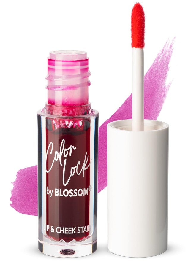 Blossom Lip Gloss Color Lock Lip Stain & Tint, Hydrating, Longlasting, Buildable, Non Drying, Smudgeproof + Transfer Proof, Made in USA with Doe Foot Applicator, 0.14oz, Blooming Rose - Image 1