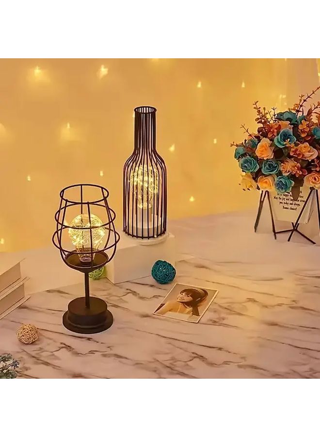 Modern Wine Bottle Lamp Battery Powered Table Light Warm Glow Night Light - Image 1