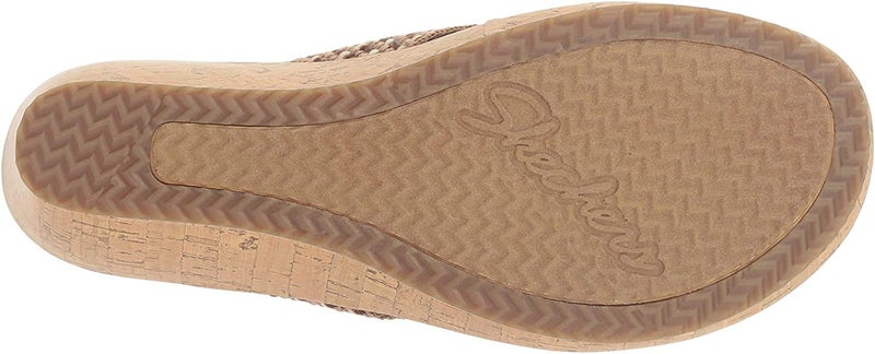 Skechers Women's Beverlee-Delighted Wedge Sandal, Natural, 9.5 M US - Image 4