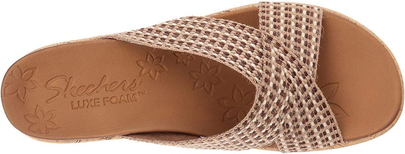 Skechers Women's Beverlee-Delighted Wedge Sandal, Natural, 9.5 M US - Image 5