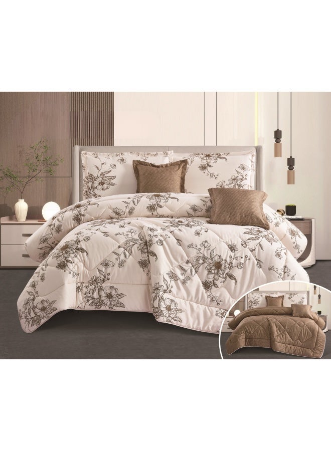 SMART HOME Luxury Hotel Bedding Set – 4-Piece Duvet Cover Set – Bedding Set Includes: Duvet Cover with Filling, Fitted Sheet, 1 Pillowcase, and 1 Square Cushion Cover – Soft and Comfortable Sleeping Set – Duvet Cover Size: 230X170 cm - Image 1
