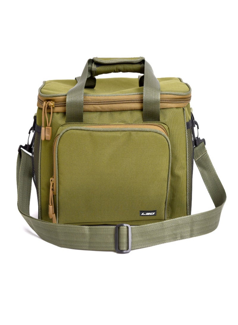 LEO Fishing Tackle Bag Portable Multifunctional Canvas Fishing Shoulder Bag Pack Fishing Tackle Bag Fishing Lure Reel Bag - Image 1