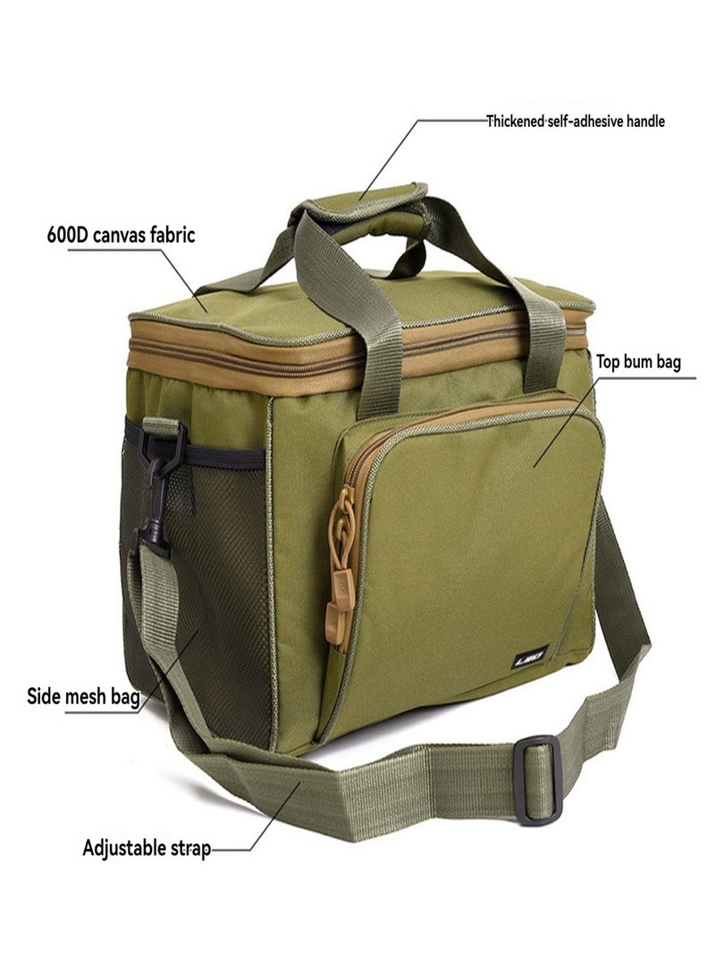 LEO Fishing Tackle Bag Portable Multifunctional Canvas Fishing Shoulder Bag Pack Fishing Tackle Bag Fishing Lure Reel Bag - Image 4