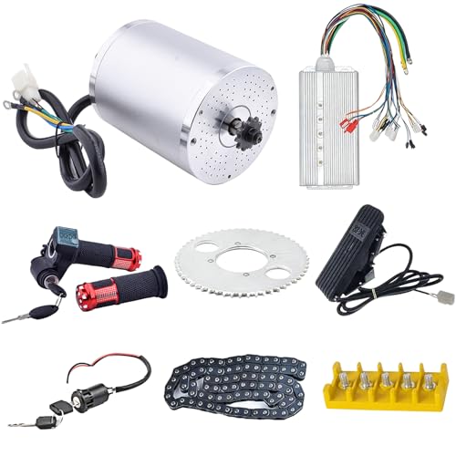 Chokayaky 36V Motor Kit 1000W Electric Brushless DC Motor Kit 5.7N.M Go Kart Electric Motor 3100RPM Electric Dirt Bike Motor No Bracket BLDC Motor for Electric Scooter Ebike Controller Ebike Throttle with Key - Image 1