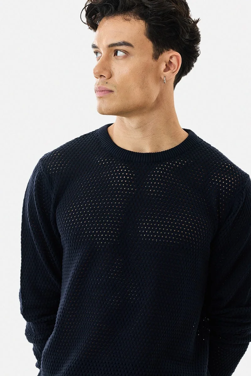 SNITCH Pointelle Knit Sweater