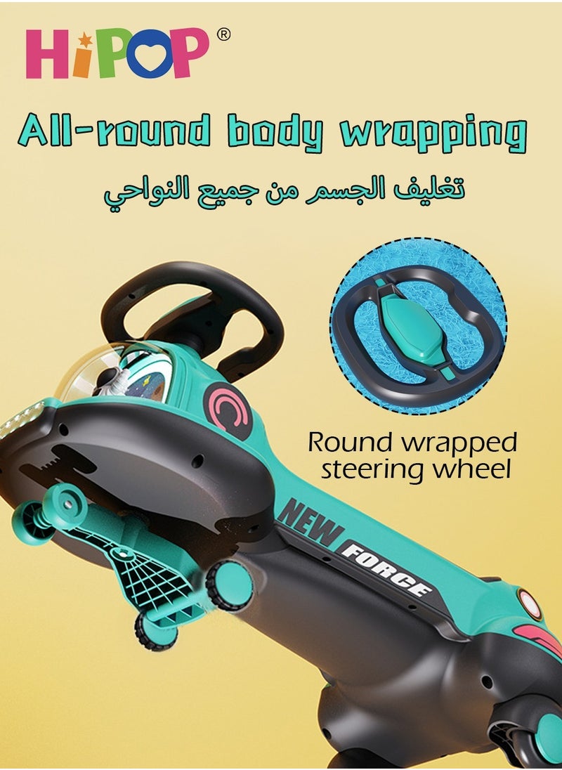 هيبوب - سيارة ركوب للأطفال، سيارة أرجوحة سحرية للأطفال، سيارة موسيقى وملفوفة خفيفة، صامتة ومضادة للانقلاب، ركوب مع الوالدين، لعبة ركوب للأطفال - Image 1