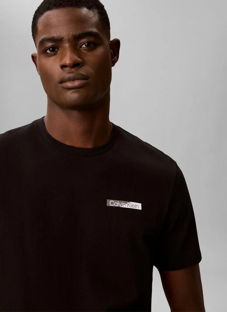 Calvin Klein Black Split Graphic Logo T-Shirt for Men | Best Price UAE