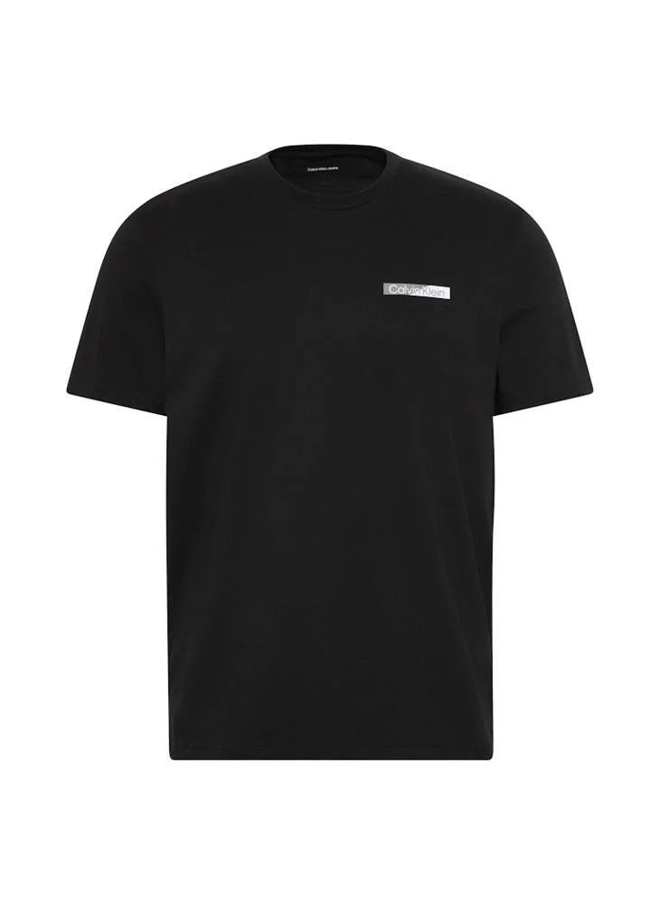 Calvin Klein Black Split Graphic Logo T-Shirt for Men | Best Price UAE