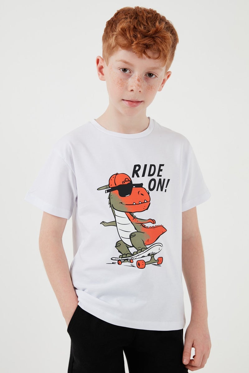 Lela Cotton Regular Fit Crew Neck Top and Bottom Set with Shorts Boy's Suit 6212014 - Image 5