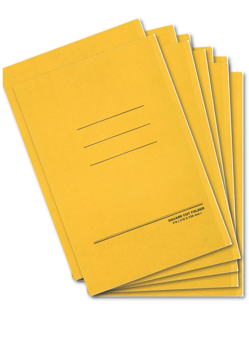 SUPER DEAL مجموعة من 10 قطع من مجلدات بحجم فولسكيب مقطوعة بشكل مربع بدون مشبك أصفر - Image 1