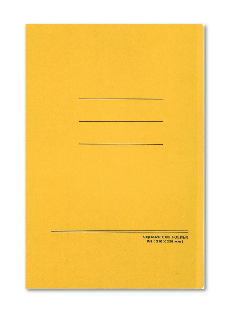SUPER DEAL مجموعة من 10 قطع من مجلدات بحجم فولسكيب مقطوعة بشكل مربع بدون مشبك أصفر - Image 2