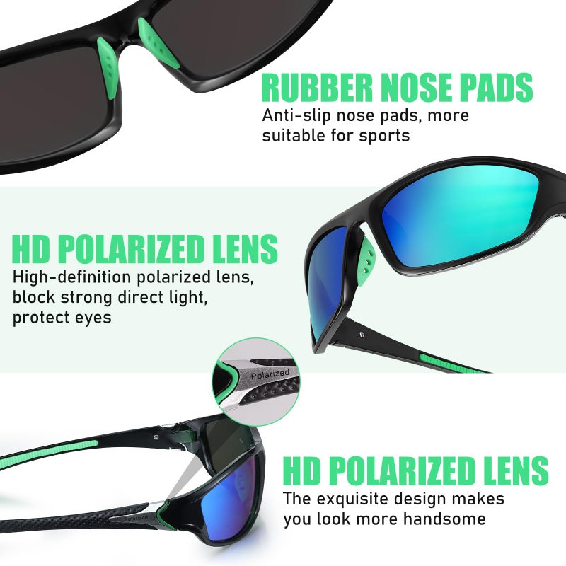 TOODOO 4 Pairs Men Polarized Sunglasses with UV Protection Driving Glasses Sports for Sport Outdoor Activities (Adorable Color) - Image 3