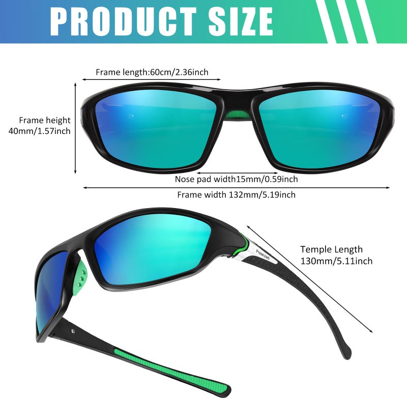TOODOO 4 Pairs Men Polarized Sunglasses with UV Protection Driving Glasses Sports for Sport Outdoor Activities (Adorable Color) - Image 2