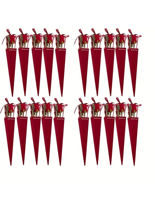 Coffee 20 Pack Single Rose Flower Boxes for Valentine Wedding Gift - Image 5