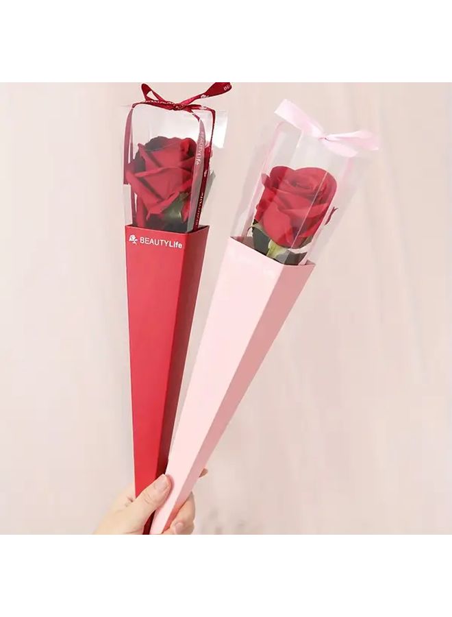 Coffee 20 Pack Single Rose Flower Boxes for Valentine Wedding Gift - Image 2