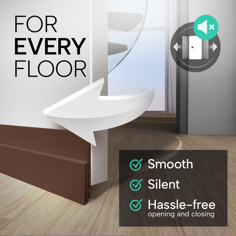 VellureÂ® door draft stoppers for bottom of door - NEW premium door sweep / door seal strip (save energy â€“ installs quickly and easily) door weather stripping, ideal for keeping out cold (1x39" brown) - Image 4