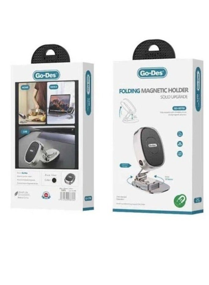 ELTRAZONE GD-HD788 Folding Magnetic Phone Holder – Strong Magnetic Grip, 360-Degree Rotation, and Cable Line Storage - Image 1