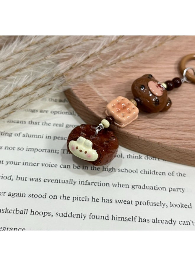 NIBEMINENT Phone Charm/ Chain Strap for Women Girls, Little Rabbit Cookie Toy Cell Phone Case Lanyard Wrist Strap