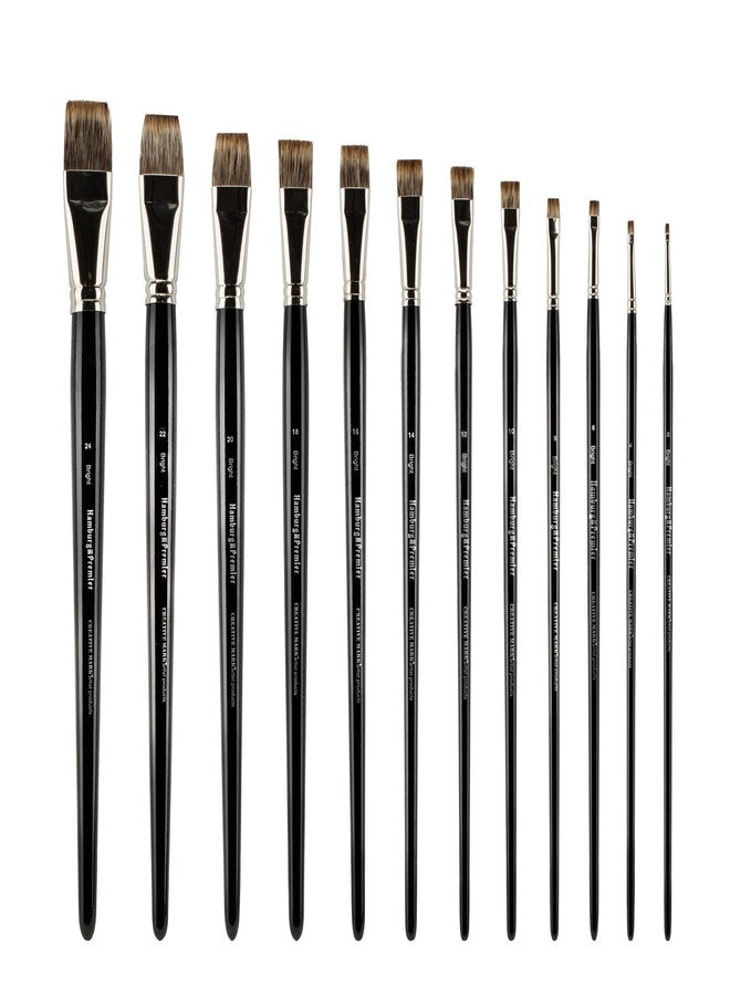 Creative Mark Hamburg Premiere Professional Oil Painting Brushes - Bright #6 Oil Paint Brush - Handmade in Germany, Natural & Synthetic Hair Blend, Long Triple-Lacquered Birch Handle - Image 3