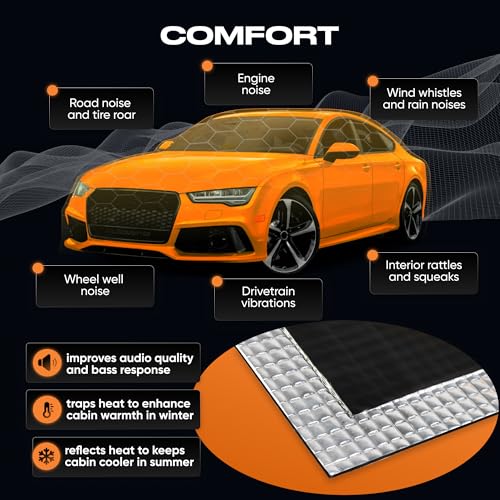 SGM Silver Car Sound Deadening Mat 80 mil (2mm) 36 sqft (3.4 sqm), Automotive Sound Deadener, Self Adhesive Butyl Car Sound Deadening Material, Audio Noise Insulation and Dampening Sheets - Image 5