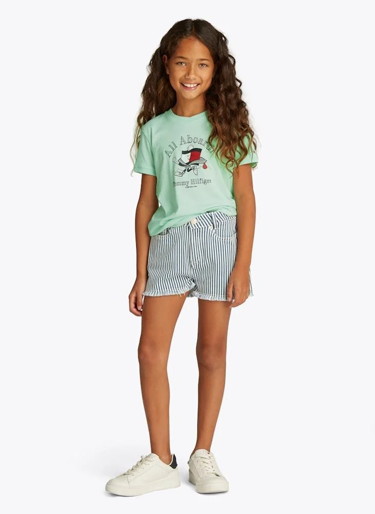 تومي هيلفيغر Kids Flag Mascot Crew Neck T-Shirt