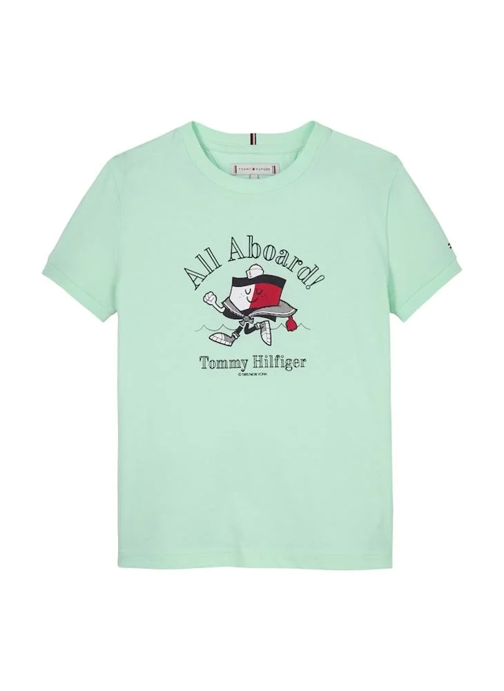 TOMMY HILFIGER Kids Flag Mascot Crew Neck T-Shirt