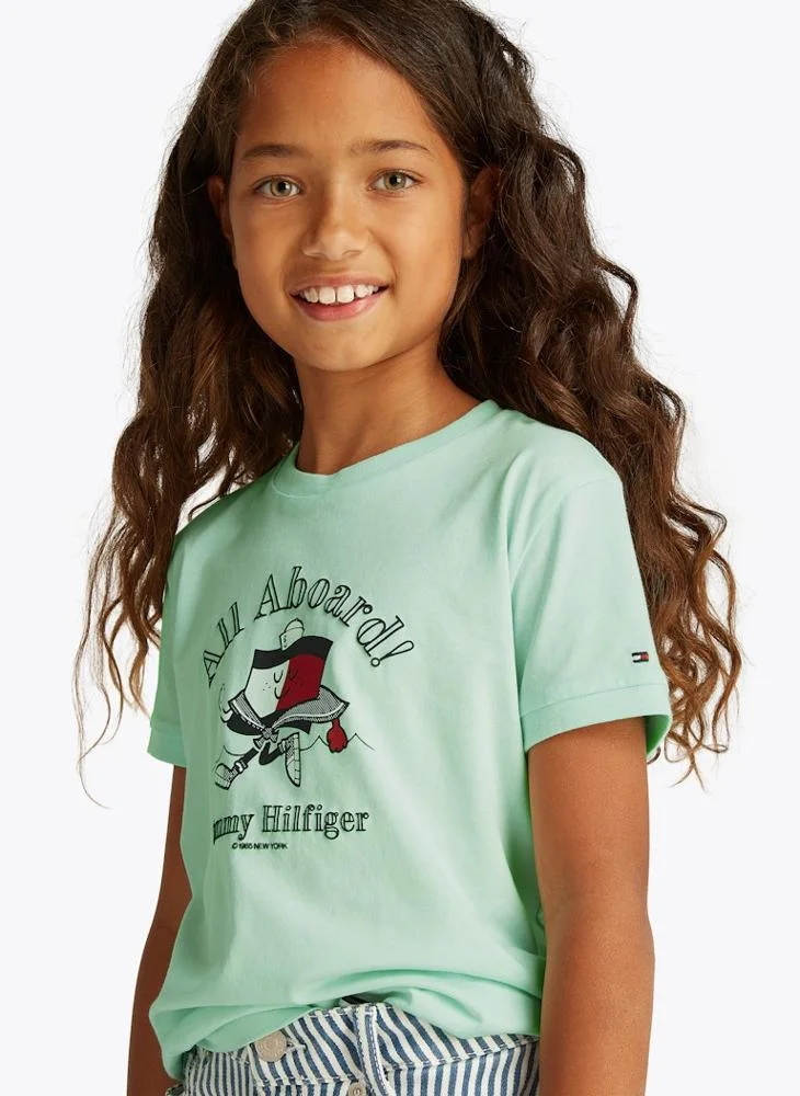 TOMMY HILFIGER Kids Flag Mascot Crew Neck T-Shirt