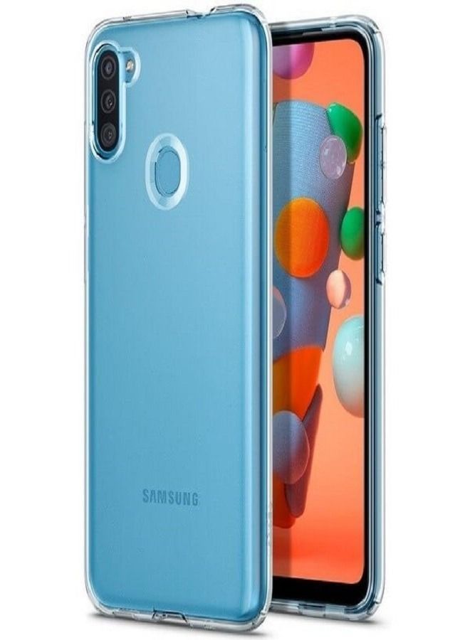 جراب من السيليكون المرن النحيف من مادة TPU لهاتف Samsung Galaxy A11 شفاف - Image 2