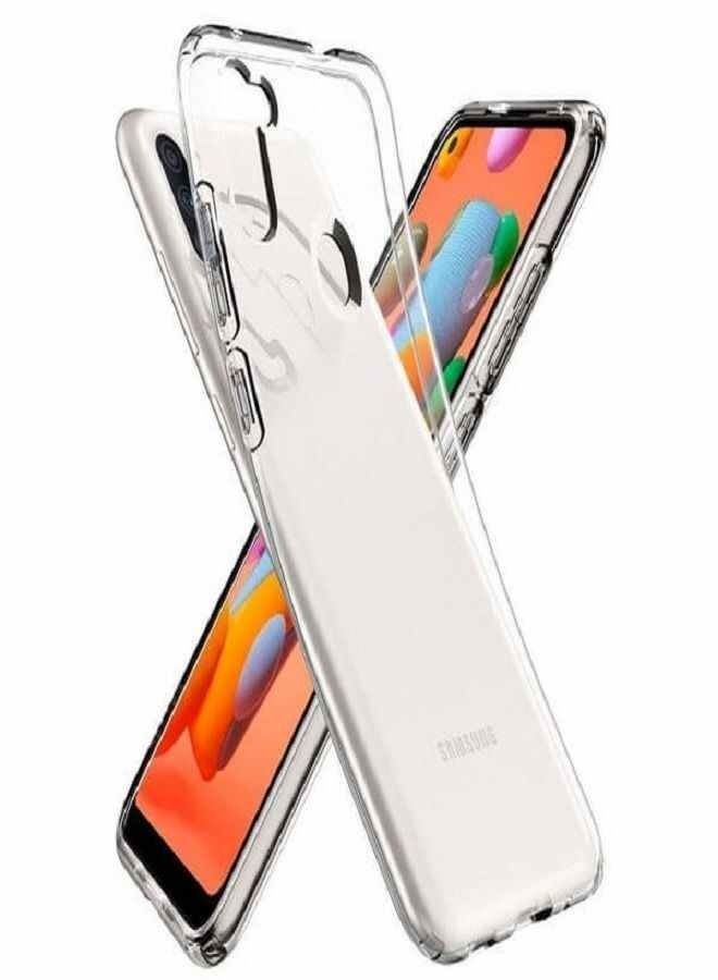 جراب من السيليكون المرن النحيف من مادة TPU لهاتف Samsung Galaxy A11 شفاف - Image 1
