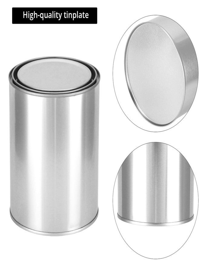 QWORK 6 Pack 1 Quart Metal Paint Cans with Lids - Empty Unlined Tinplate Containers Paint Buckets for Arts & Crafts, DIY Projects - Image 3